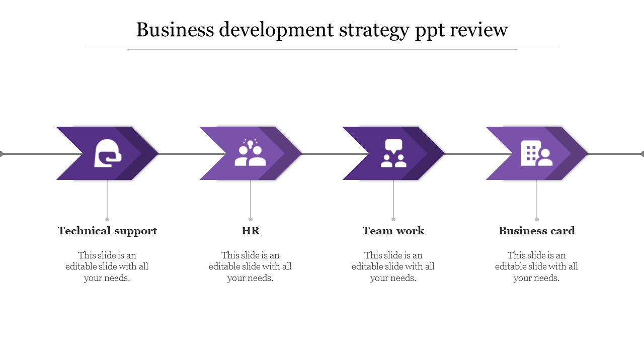 Free - Amazing Blue Business Development Strategy PPT Diagram